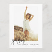 卒業の卒業発表フォトミニマリスト投稿 ポストカード (正面)