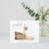 卒業の卒業発表フォトミニマル主義者 ポストカード (スタンド正面)