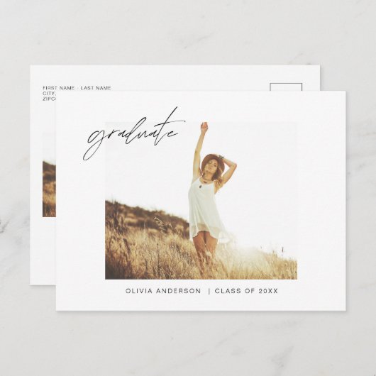 卒業の卒業発表フォトミニマル主義者 ポストカード (正面/裏面)