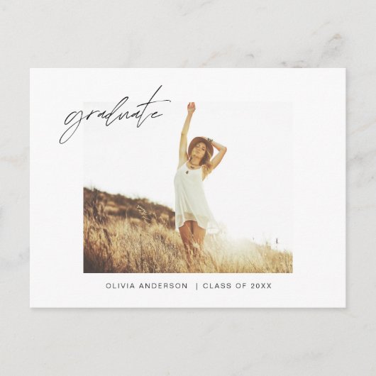 卒業の卒業発表フォトミニマル主義者 ポストカード (正面)