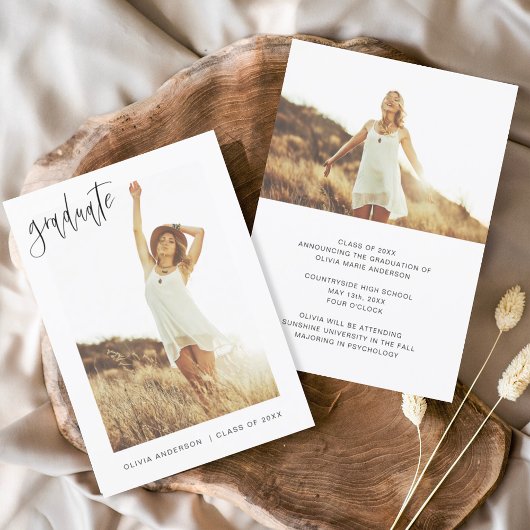 卒業の卒業発表フォトミニマル主義者 招待状