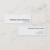 卒業の名刺のクラス年の白黒 コーリングカード (正面/裏面)