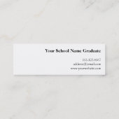 卒業の名刺のクラス年の白黒 コーリングカード (裏面)