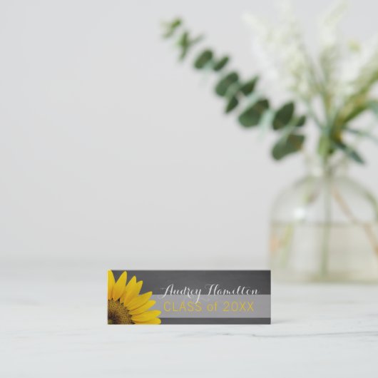卒業の名刺の上級の挿入物のヒマワリ コーリングカード (スタンド正面)