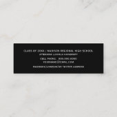 卒業の名刺の白黒のはっきりしたなレタリング コーリングカード (裏面)