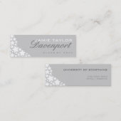 卒業の名刺の薄い灰色の白い星 コーリングカード (正面/裏面)