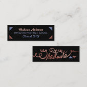 卒業の名刺の4年生の挿入物のばら色の金ゴールド コーリングカード (正面/裏面)