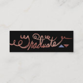 卒業の名刺の4年生の挿入物のばら色の金ゴールド コーリングカード (裏面)