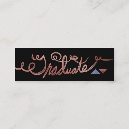 卒業の名刺の4年生の挿入物のばら色の金ゴールド コーリングカード (裏面)