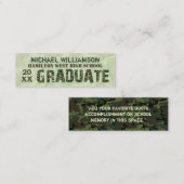 卒業の名刺の4年生の挿入物のカムフラージュ コーリングカード (正面/裏面)