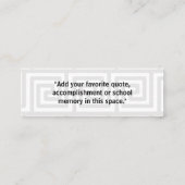 卒業の名刺の4年生の挿入物の灰色の鍵2 コーリングカード (裏面)