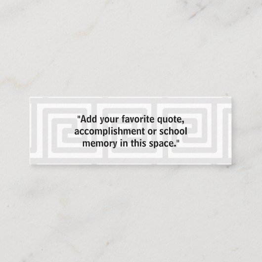 卒業の名刺の4年生の挿入物の灰色の鍵2 コーリングカード (裏面)