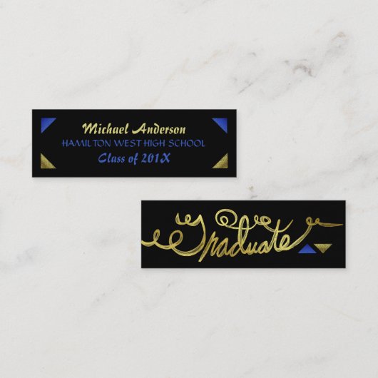 卒業の名刺の4年生の挿入物の金ゴールドホイル コーリングカード (正面/裏面)