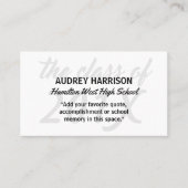 卒業の名刺の4年生は灰色の鍵を挿入します コーリングカード (正面)