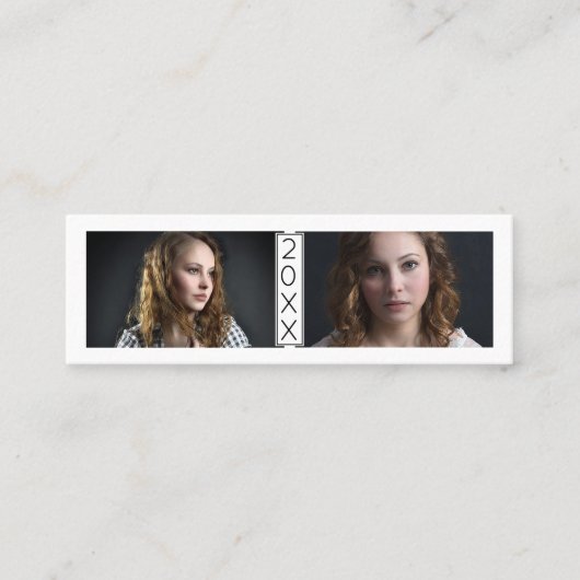 卒業の名刺の4年生は2写真を挿入します スキニー名刺 (正面)