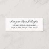 卒業の名刺の4年生は2写真を挿入します スキニー名刺 (裏面)