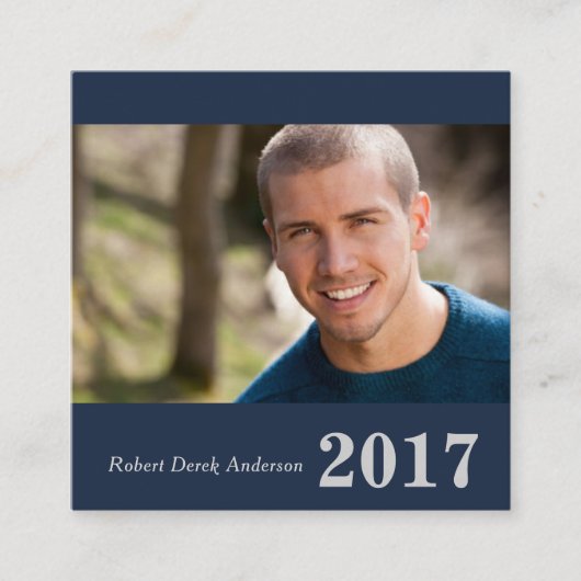 卒業の名刺は写真が付いている正方形を簡単編集します コーリングカード (正面)