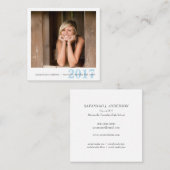 卒業の名刺は写真の正方形を簡単編集します コーリングカード (正面/裏面)