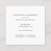 卒業の名刺は写真の正方形を簡単編集します コーリングカード (裏面)