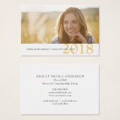 卒業の名刺年モダンクラス (正面&裏面)