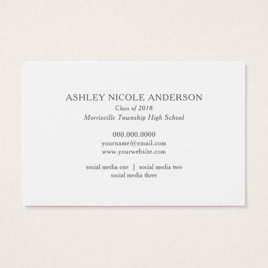 卒業の名刺年モダンクラス (裏面)