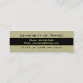 卒業の名刺-サドルタンおよび黒 コーリングカード (裏面)