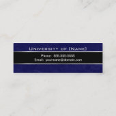 卒業の名刺-大理石の青および黒い コーリングカード (裏面)