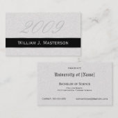 卒業の名刺-灰色および黒 コーリングカード (正面/裏面)