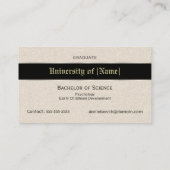 卒業の名刺-砂および黒 コーリングカード (裏面)