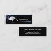 卒業の名刺-青および銀 コーリングカード (正面/裏面)