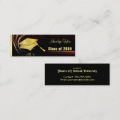 卒業の名刺- 2009年のクラス-金ゴールド コーリングカード (正面/裏面)