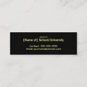 卒業の名刺- 2009年のクラス-金ゴールド コーリングカード (裏面)