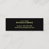 卒業の名刺- 2009年のクラス-金ゴールド コーリングカード (裏面)