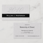 卒業の名刺- 2010年のクラス コーリングカード (正面/裏面)