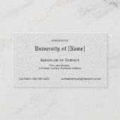 卒業の名刺- 2010年のクラス コーリングカード (裏面)