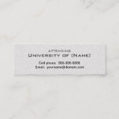 卒業の名刺- Silversandおよび黒 コーリングカード (裏面)