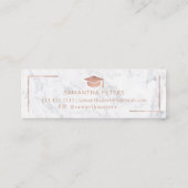 卒業の名前のばら色の金ゴールドのエレガントな大理石の写真 スキニー名刺 (裏面)