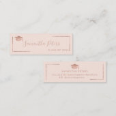 卒業の名前のばら色の金ゴールドのエレガントな赤面のピンク スキニー名刺 (正面/裏面)