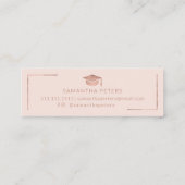 卒業の名前のばら色の金ゴールドのエレガントな赤面のピンク スキニー名刺 (裏面)