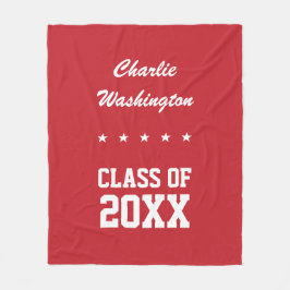 卒業の名前をカスタムする、年及び色のフリース フリースブランケット