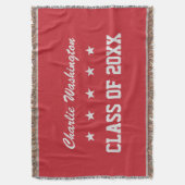 卒業の名前をカスタムする、年及び色の投球毛布 スローブランケット (正面縦)