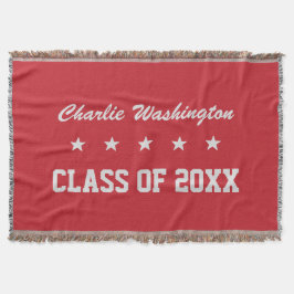 卒業の名前をカスタムする、年及び色の投球毛布 スローブランケット