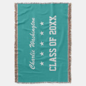 卒業の名前をカスタムする、年及び色の投球毛布 スローブランケット (正面縦)