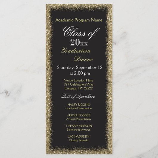 卒業の夕食の招待状 プログラム (正面)