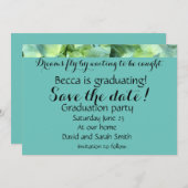 卒業の夢の引用文の保存日付 招待状 (正面/裏面)