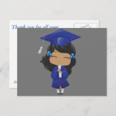 卒業の女の子のサンキューカード ポストカード (正面/裏面)