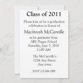 卒業の子猫の紫色の招待 招待状 (裏面)