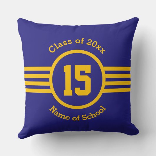 卒業の学校クラス年の学校代表数 クッション (裏面)