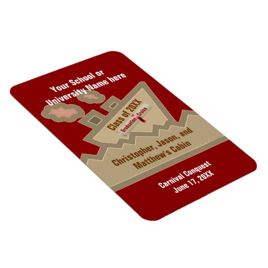 卒業の巡航のカスタムなStateroomのドアのマーカーの赤 マグネット (右側)