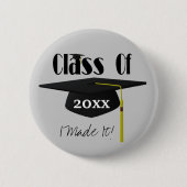 卒業の帽子のふさ私はそれをかわいくさせました 缶バッジ (正面)